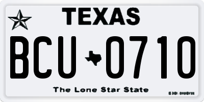 TX license plate BCU0710