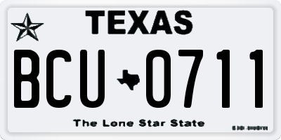 TX license plate BCU0711