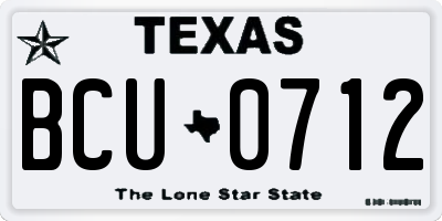 TX license plate BCU0712