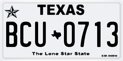 TX license plate BCU0713