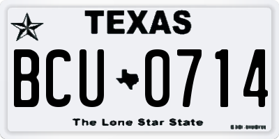 TX license plate BCU0714