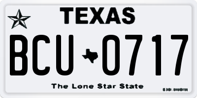 TX license plate BCU0717