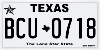 TX license plate BCU0718