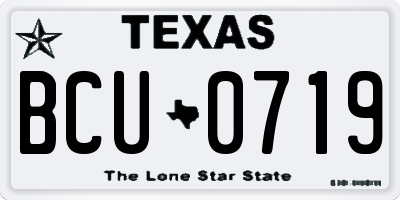 TX license plate BCU0719