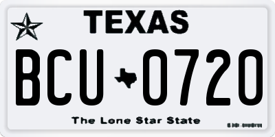 TX license plate BCU0720