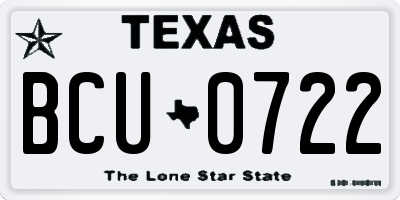 TX license plate BCU0722