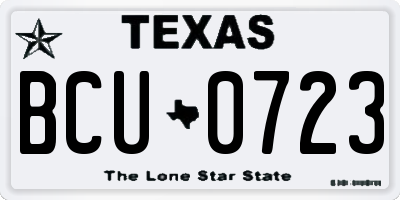 TX license plate BCU0723