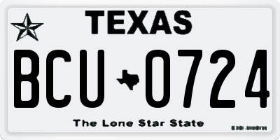 TX license plate BCU0724