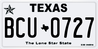 TX license plate BCU0727