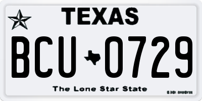 TX license plate BCU0729