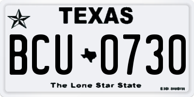 TX license plate BCU0730