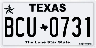 TX license plate BCU0731