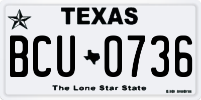 TX license plate BCU0736
