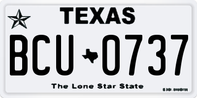 TX license plate BCU0737