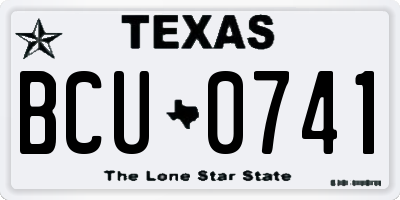 TX license plate BCU0741