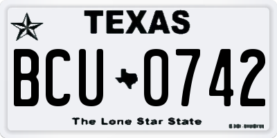 TX license plate BCU0742