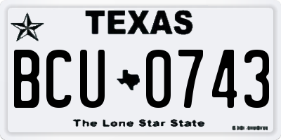 TX license plate BCU0743