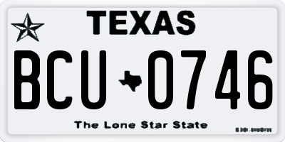 TX license plate BCU0746