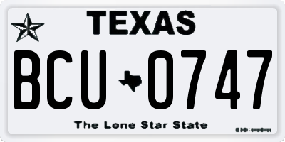 TX license plate BCU0747