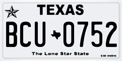 TX license plate BCU0752
