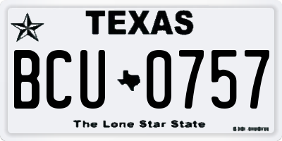 TX license plate BCU0757