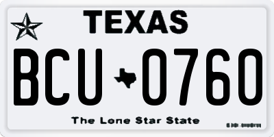 TX license plate BCU0760