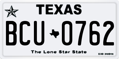 TX license plate BCU0762