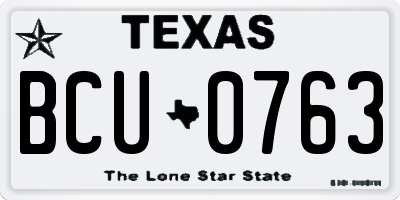 TX license plate BCU0763