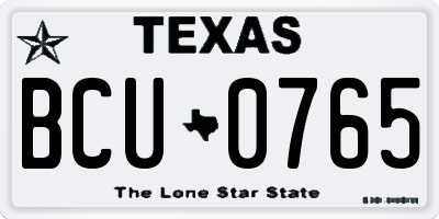 TX license plate BCU0765