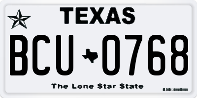 TX license plate BCU0768