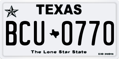 TX license plate BCU0770