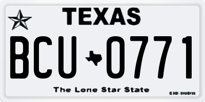 TX license plate BCU0771