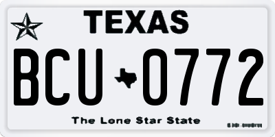 TX license plate BCU0772