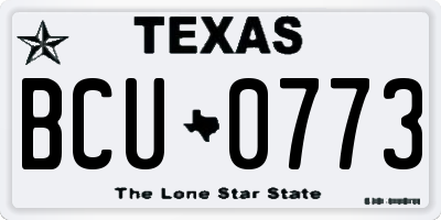 TX license plate BCU0773