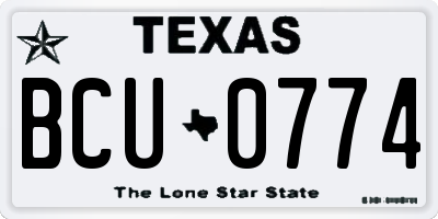 TX license plate BCU0774