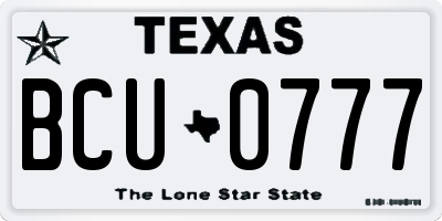 TX license plate BCU0777