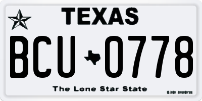 TX license plate BCU0778
