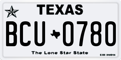 TX license plate BCU0780