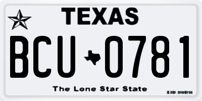TX license plate BCU0781