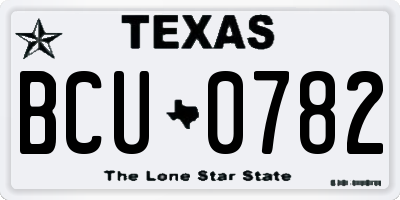 TX license plate BCU0782