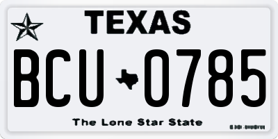 TX license plate BCU0785