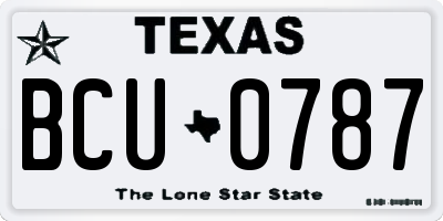 TX license plate BCU0787