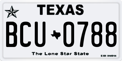 TX license plate BCU0788