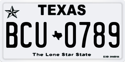 TX license plate BCU0789