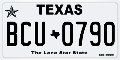 TX license plate BCU0790