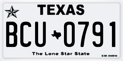 TX license plate BCU0791