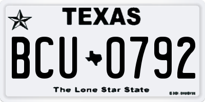 TX license plate BCU0792