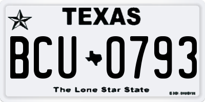 TX license plate BCU0793
