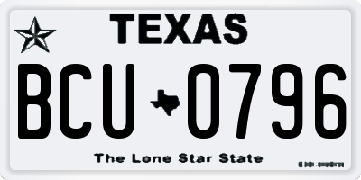 TX license plate BCU0796