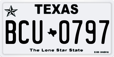 TX license plate BCU0797